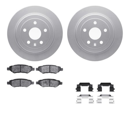 4512-46092, Geospec Rotors With 5000 Advanced Brake Pads Includes Hardware,  Silver